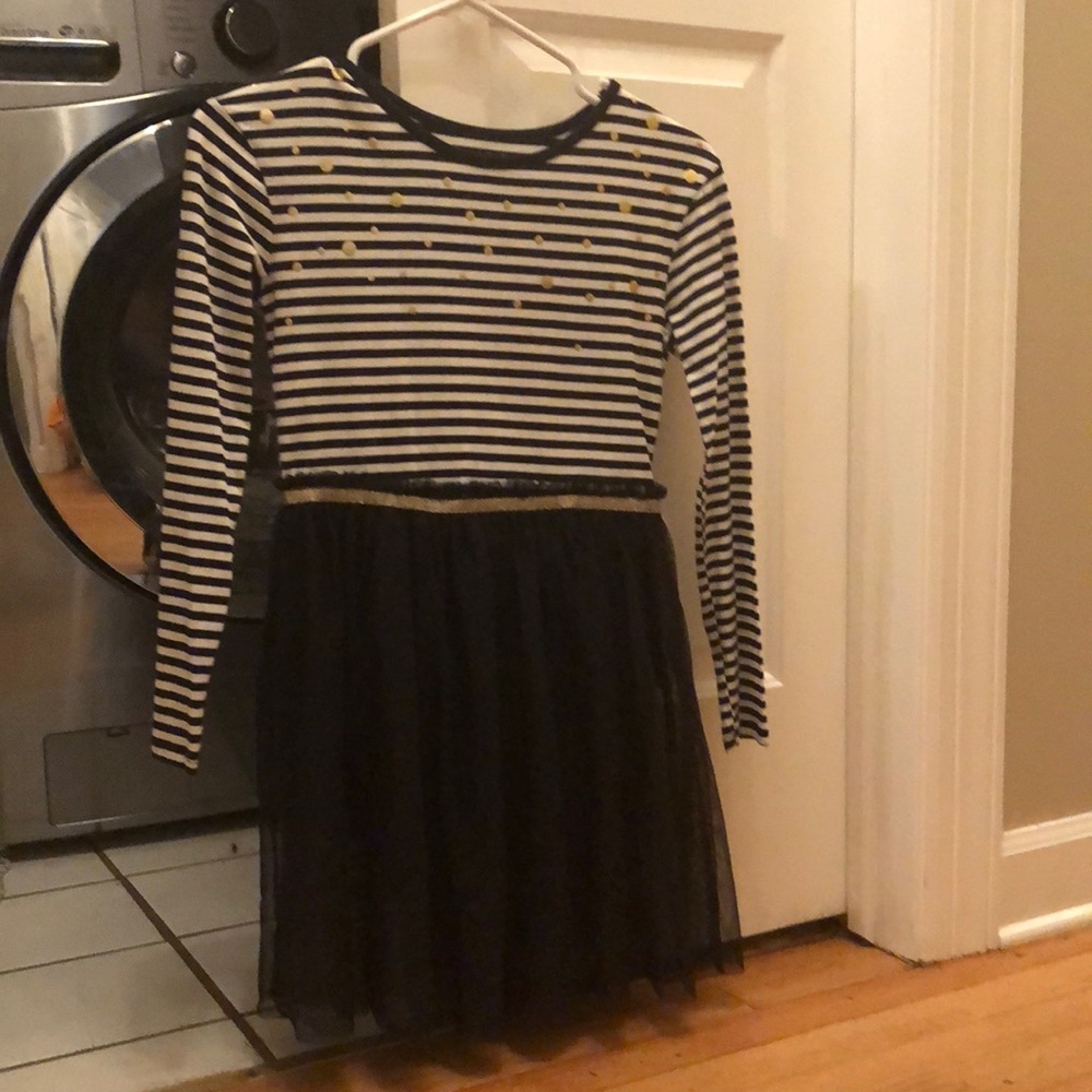 Black and white dress with gold